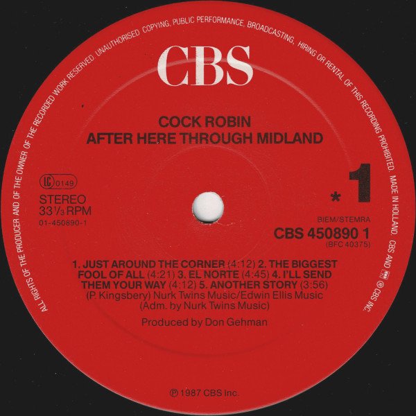 Cock Robin - After Here Through Midland - Image 3